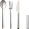 Juego De Cubiertos De Acero Inoxidable Mepal Bloom Incl. Funda De Plástico 3 Piezas Pebble White -Artículos Para El Hogar 349265 2655185 1
