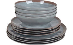Bo-Camp Vajilla De Melamina 12 Pzas. Marrón / Gris
