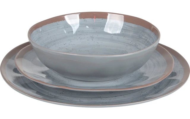 Bo-Camp Vajilla De Melamina 12 Pzas. Marrón / Gris 4 Bo-Camp Vajilla De Melamina 12 Pzas. Marrón / Gris - Imagen 2