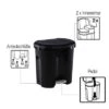 Rotho Waste Bin Duo 2 X 10 Litros Negro -Artículos Para El Hogar 442056 3316886