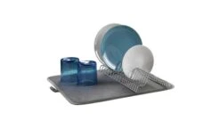 Escurridor Metaltex Dry-Tex 2 En 1 Con Tapete De Microfibra Plata