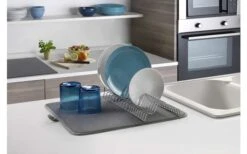 Escurridor Metaltex Dry-Tex 2 En 1 Con Tapete De Microfibra Plata -Artículos Para El Hogar 497453 3367490