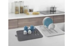 Escurridor Metaltex Dry-Tex 2 En 1 Con Tapete De Microfibra Plata -Artículos Para El Hogar 497516 3367496