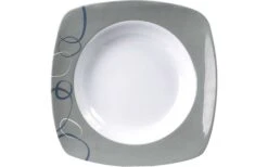 Plato Hondo Brunner Cascade 23 X 23 Cm Gris/blanco