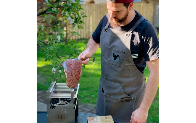 Delantal De Parrilla Fennek Gris Encerado 8 Delantal De Parrilla Fennek Gris Encerado - Imagen 6