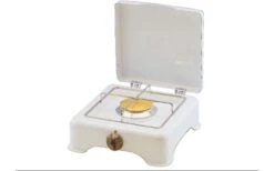 Cocina De Gas De 3 Fuegos 50 Mbar 4,2 KW Blanco Conexión RST8 Parrilla De Acero Inoxidable