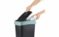 Papelera Rotho Twist Con Tapa Abatible 25 Litros Verde Muérdago -Artículos Para El Hogar 689406 4830116