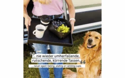 Silwy Tazas De Mango Magnético De Porcelana CAMPING Juego De 2 Incl. Almohadillas De Metal Nano Gel NEGRO